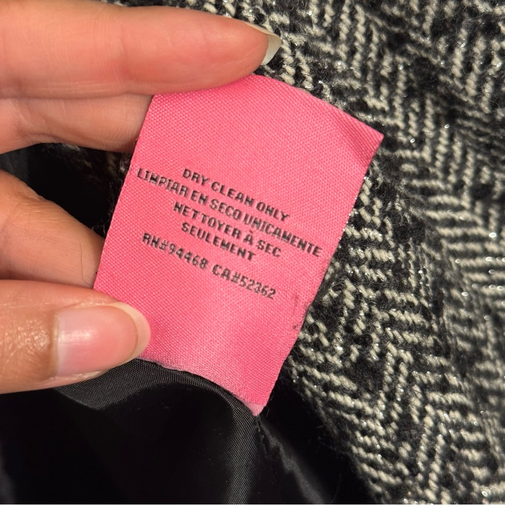 Betsey Johnson Herringbone Swing Coat Size 2 - Picture 7 of 11